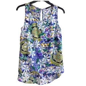 Caramela Colorful Floral Print Sleeveless Shirt